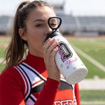 Gourde isotherme personnalisée « Color Star » pour pom-pom girl, avec initiale, 12 oz ou 18 oz, avec nom et poignée – Cadeau idéal pour les jours de match, les événements sportifs ou un anniversaire, 