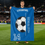 Personalised Football Soft Throw Blanket with Name and Number Home Decor Birthday Gift for Friends Family Football Players