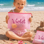 Personalized Multi-Color Sea Creature Pattern PVC Beach Bag with Name Daily Use Birthday Gift for Family Friends