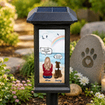 Personalized Character and 1-2 Pets Back View Solar Garden Light with Name Garden Decor Memorial Sympathy Gift for Family Pet Owner