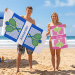 Personalised Multicolour Tennis Racket Ball Sport Towel Beach Towel with Name Summer Vacation Tennis Practice Gift for Tennis Players Lovers