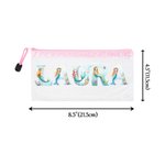 Personalised Monster or Mermaid Design Name Waterproof Mesh Pencil Pouch with Zipper School Supplies Back to School Gift for Kids