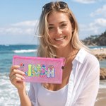Personalized Artistic Name Waterproof Sandproof Beach Bag Pool Bag Summer Vacation Party Gift for Women