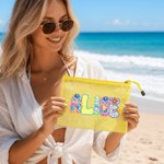 Personalized Artistic Name Waterproof Sandproof Beach Bag Pool Bag Summer Vacation Party Gift for Women