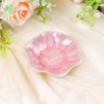 Personalized Romantic  Monogram Design Ceramic Scalloped Edge Trinket Jewellery Dish with Initials Wedding Engagement Gift for Couple