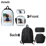Personalized Cartoon Character Back View Backpack Lunch Bag Pencil Case Set with Name Daily Use Back to School Gift for Girl Boy