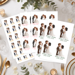 Personalized Cartoon Photo Waterproof Stickers with Name and Date Romantic Favor Label Anniversary Wedding Party Decor for Bride Groom