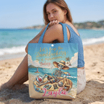 Personalized Retro Style Sandbeach Skull Durable Canvas Tote Bag with Name Beach Party Summer Vacation Birthday Gift for Girl Boy