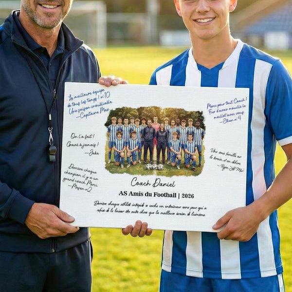 Toile personnalisée avec photo d'épique et texte - Cadeau de remise des diplômes fin de saison pour les professeurs ou les entraineurs