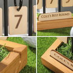 Personalized Best Golf Score Grass Base Wooden Golf Score Display Stand with Name and Scoreboard Game Day Birthday Gift for Golfers Golf Lovers