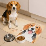 Personalized Watercolour Style Pet Portrait Photo Waterproof Pet Feeding Mat with Name and Rubber Backing Pet Supplies Birthday Gift for Pet Owners
