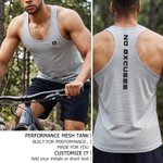 Personalized Multicolour Initial Text Design Breathable Mesh Sports Tank Top Daily Exercise Game Day Birthday Gift for Man Gym Rat