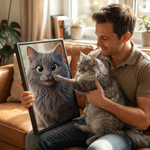 Personalized Pixar Style Pet Photo Canvas Prints Living Room Wall Decor Ship from USA Birthday Gift for Pet Owner Lover