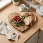Personalized Minimalist Line House Photo Name Text Heart Cutting Board with Knife and Fork Wedding Party Housewarming Gift for Newlyweds Family