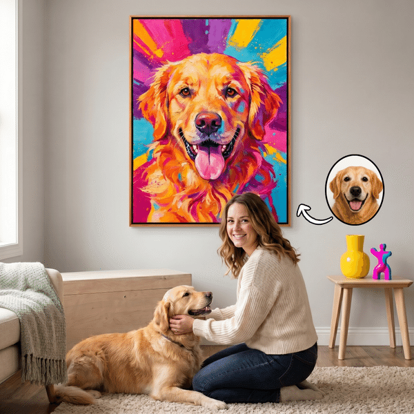 Personalised Pop Art Style Pet Photo Canvas Prints Home Decor Ship from USA Birthday Gift for Pet Lover