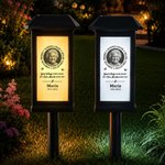 Personalized Forever in My Hearts Waterproof Photo Solar Garden Light with Name and Year Garden Decor Memorial Sympathy Gift for Family Friend