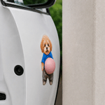 Personalized Cute Funny Pet Photo Squishy Belly Anti-Collision Sticker with Name Birthday Daily Party Gift for Pet Owners Kids