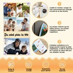 Serviette de plage magnétique personnalisée avec photos et texte - Cadeau d'anniversaire pour ami et famille