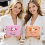 Gepersonaliseerd Pennant-glas uit 2026, gestreepte make-uptas met naam, afstudeercadeau voor afgestudeerden