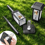 Lampe solaire de jardin personnalisée « Don't Cry For Me » avec photo de votre animal, son nom et la date — Décoration de jardin, cadeau de condoléances pour les propriétaires d'animaux de compagnie
