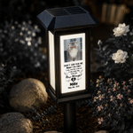 Lampe solaire de jardin personnalisée « Don't Cry For Me » avec photo de votre animal, son nom et la date — Décoration de jardin, cadeau de condoléances pour les propriétaires d'animaux de compagnie