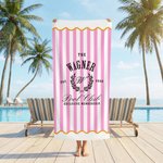 Personalisiertes Cabana Strandtuch mit Familiennamen und Initiale | sandabweisend | schnelltrocknend | Badetuch | Sommer Urlaub Geschenk für Familie