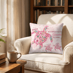Personalized Sea Turtle Pattern Soft Throw Pillow Cover with Name Home Decor Anniversary Birthday Gift for Girl Woman Grandma