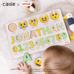 Personalized Colourful emoji Number Name Children's Puzzle Board Daily Use Toy Baby Shower Birthday Gift for New Parents Kids | Callie × emoji ™