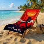 Personalized Hiker Silhouette Quick Dry Microfiber Sport Beach Towel with Name Travel Birthday Summer Vacation Gift for Hiking Lovers Hikers