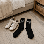 Personalised 100% Cotton Monogram Wedding Socks with Name Year Wedding Party Gift for Groomsmen Best Man