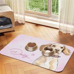 Personalized Watercolour Style Pet Portrait Photo Waterproof Pet Feeding Mat with Name and Rubber Backing Pet Supplies Birthday Gift for Pet Owners