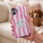 Personalised Multicolour 1-3 Pet Photos Striped Slim Phone Case with Name for iPhone Memorial Birthday Gift for Dog Cat Pet Lover