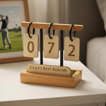 Personalized Best Golf Score Grass Base Wooden Golf Score Display Stand with Name and Scoreboard Game Day Birthday Gift for Golfers Golf Lovers