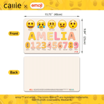 Personalized Colourful emoji Number Name Children's Puzzle Board Daily Use Toy Baby Shower Birthday Gift for New Parents Kids | Callie × emoji ™