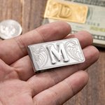 Personalized Western Vintage Money Clip with Initial Daily Commute Business Birthday Father's Day Gift for Father Husband Friend