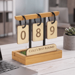 Personalized Best Golf Score Grass Base Wooden Golf Score Display Stand with Name and Scoreboard Game Day Birthday Gift for Golfers Golf Lovers