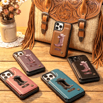 Personalised Western Cowgirl Boots PU Leather Flip Wallet Phone Case for iPhone with Name RFID Blocking Card Holder Birthday Gift for Western Cowgirl