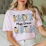Personalized Multicolor Grade 100% Cotton Soft Teacher T-shirt with Title & Surname School Open Day Back to School Gift for Teacher