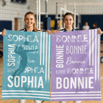 Personalized Watercolor Sports Player Silhouette Striped Soft Throw Blanket with Last Name and Name Home Decor Birthday Gift for Sports Enthusiasts