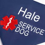 Personalised Star of Life Adjustable Buttons ESA Emotional Support Dog Cat Bandana with Embroidered Name Identification Birthday Gift for Pet Lover