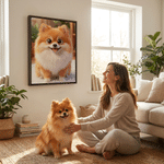 Personalized Pixar Style Pet Photo Canvas Prints Living Room Wall Decor Ship from USA Birthday Gift for Pet Owner Lover