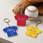 Henkilökohtainen baseball-paita-aiheinen akryylinen laukun tunniste ja avaimenperä, jossa nimi ja numero – päivittäiseen käyttöön sopiva syntymäpäivä- tai joukkueen lahja baseball-pelaajalle