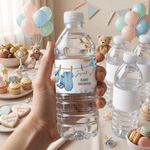 Personalised Fun Hugs Baby Nutrition Facts Waterproof Water Bottle Labels Stickers with Name Set of 20  Baby Shower Party Gift for New Parents