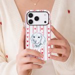 Personalised Multicolour 1-3 Pet Photos Striped Slim Phone Case with Name for iPhone Memorial Birthday Gift for Dog Cat Pet Lover