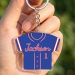 Henkilökohtainen baseball-paita-aiheinen akryylinen laukun tunniste ja avaimenperä, jossa nimi ja numero – päivittäiseen käyttöön sopiva syntymäpäivä- tai joukkueen lahja baseball-pelaajalle