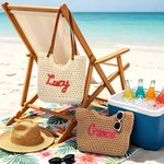Personalised Bohemian Crochet Knitted Large Tote Bag with Name Daily Use Summer Holiday Birthday Gift for Woman Girl Girlfriend