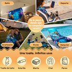 Toalla de playa personalizada suave con inicial personaje animado de buceo y nombre regalo de vacaciones de verano o cumpleaños para niños