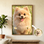 Personalized Pixar Style Pet Photo Canvas Prints Living Room Wall Decor Ship from USA Birthday Gift for Pet Owner Lover