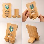 Personalized Colorful Birth Flower Wooden Phone Holder with Name Office Daily Use Birthday Gift for Family Friend Office Worker