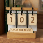 Personalized Best Golf Score Grass Base Wooden Golf Score Display Stand with Name and Scoreboard Game Day Birthday Gift for Golfers Golf Lovers